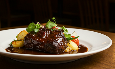 牛頬肉の赤ワイン煮込み